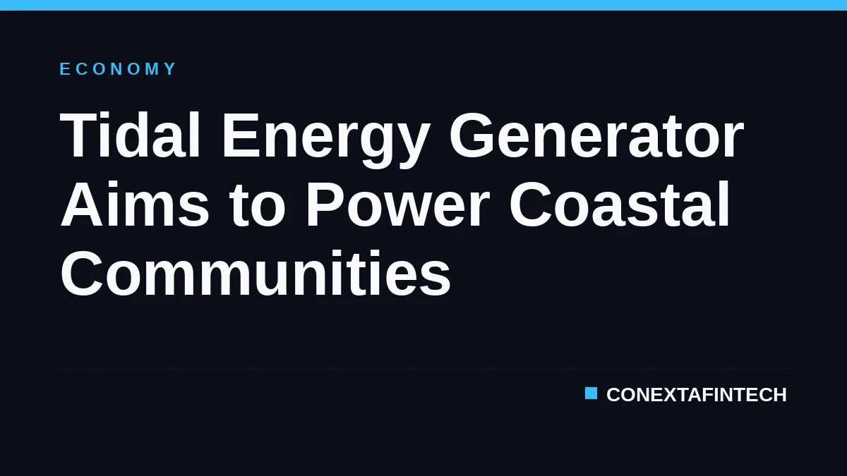 Tidal Energy Generator Aims to Power Coastal Communities