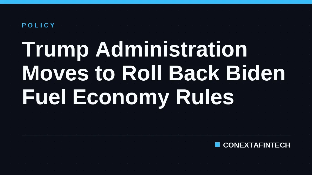 Trump Administration Moves to Roll Back Biden Fuel Economy Rules