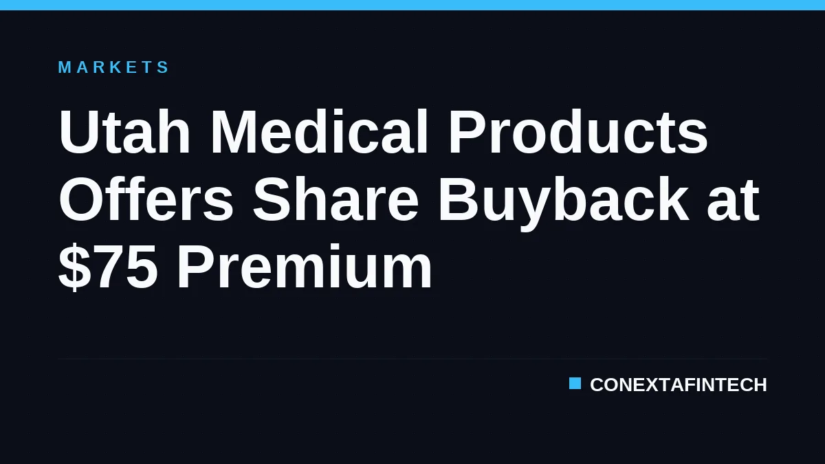 Utah Medical Products Offers Share Buyback at $75 Premium