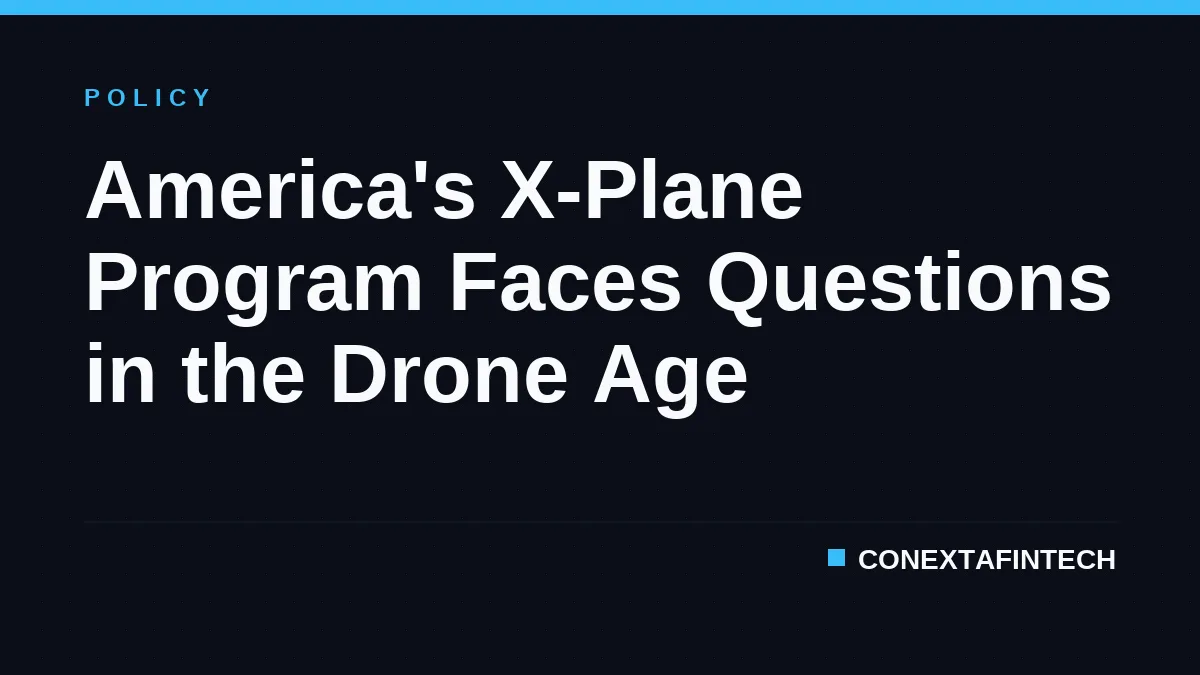 America's X-Plane Program Faces Questions in the Drone Age