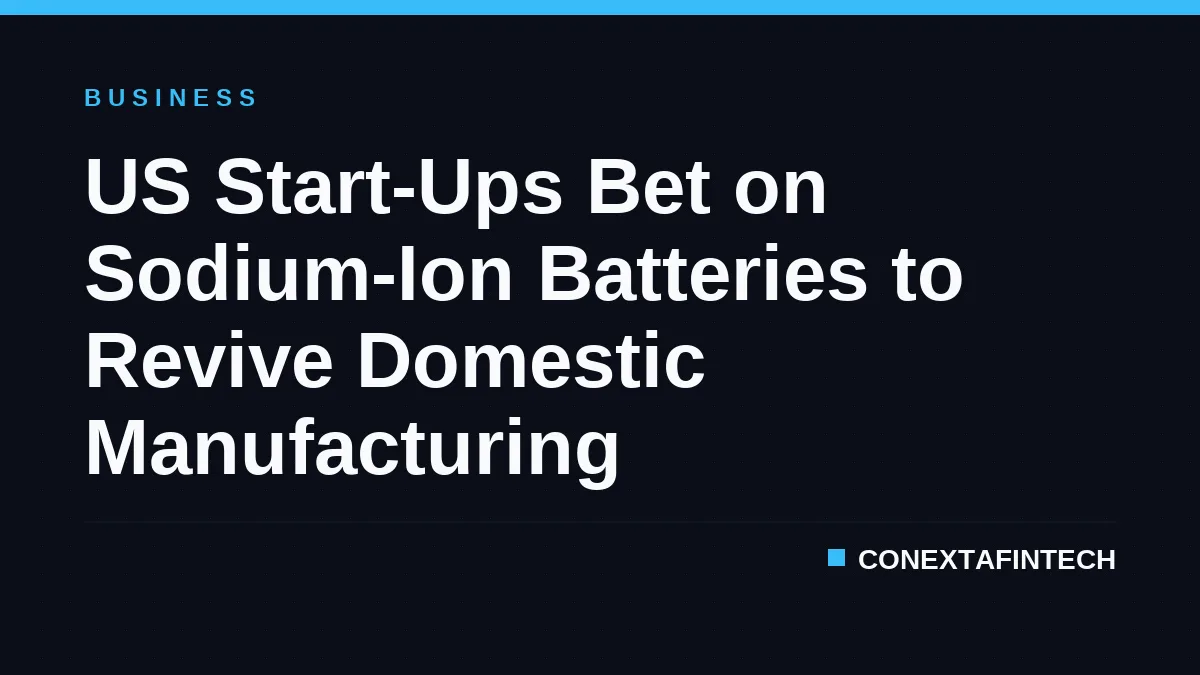 US Start-Ups Bet on Sodium-Ion Batteries to Revive Domestic Manufacturing