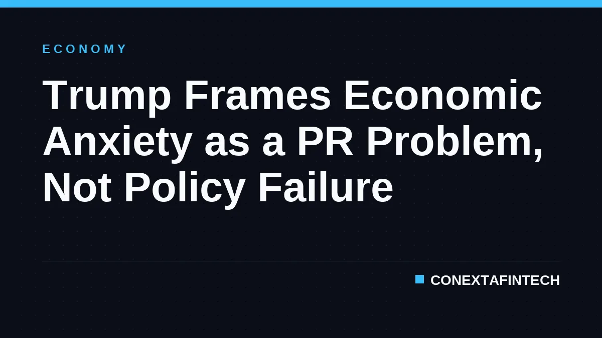 Trump Frames Economic Anxiety as a PR Problem, Not Policy Failure