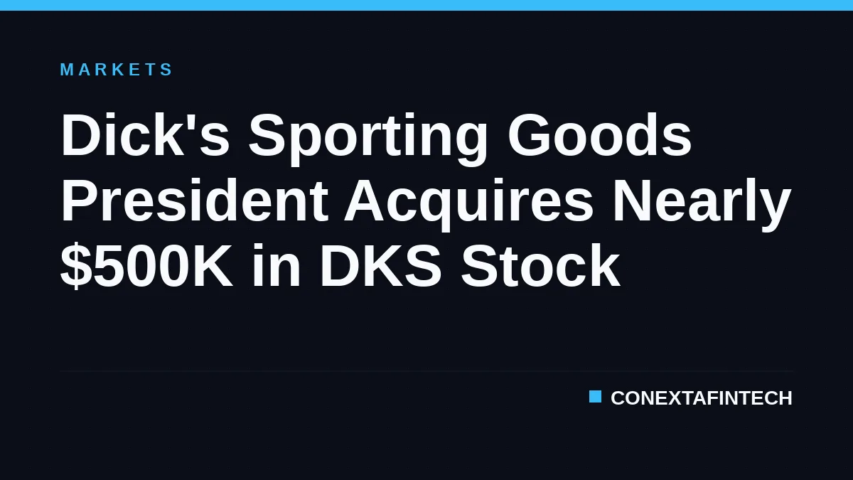 Dick's Sporting Goods President Acquires Nearly $500K in DKS Stock