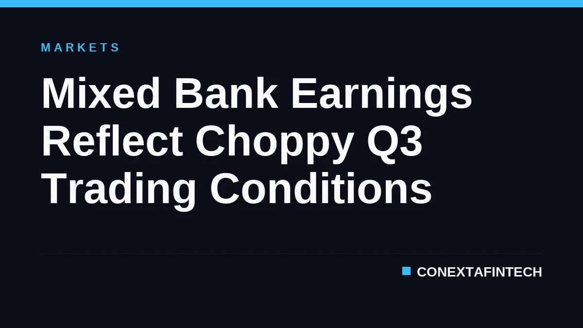 Mixed Bank Earnings Reflect Choppy Q3 Trading Conditions