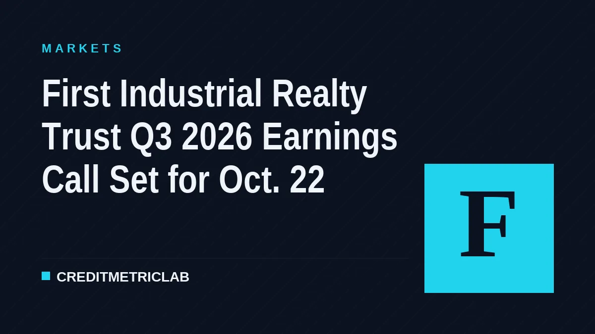 First Industrial Realty Trust Q3 2026 Earnings Call Set for Oct. 22