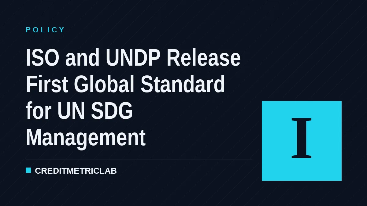 ISO and UNDP Release First Global Standard for UN SDG Management