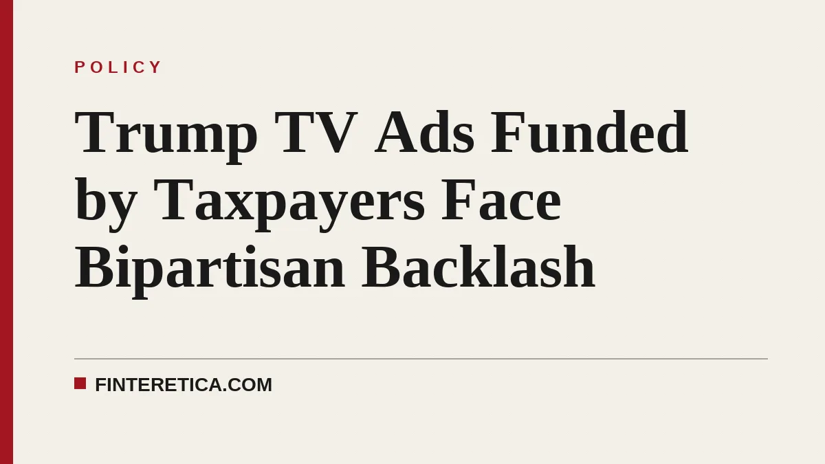 Trump TV Ads Funded by Taxpayers Face Bipartisan Backlash