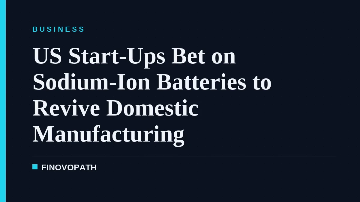 US Start-Ups Bet on Sodium-Ion Batteries to Revive Domestic Manufacturing
