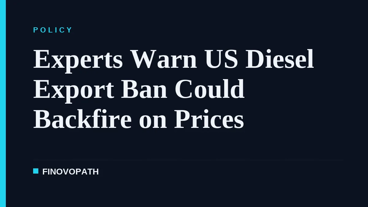 Experts Warn US Diesel Export Ban Could Backfire on Prices