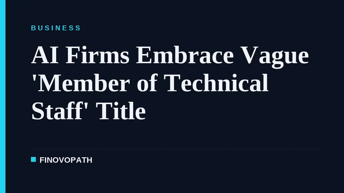 AI Firms Embrace Vague 'Member of Technical Staff' Title