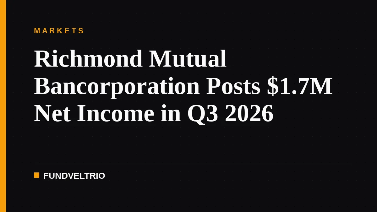 Richmond Mutual Bancorporation Posts $1.7M Net Income in Q3 2026