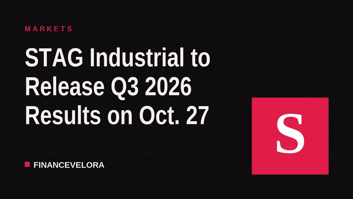 STAG Industrial to Release Q3 2026 Results on Oct. 27