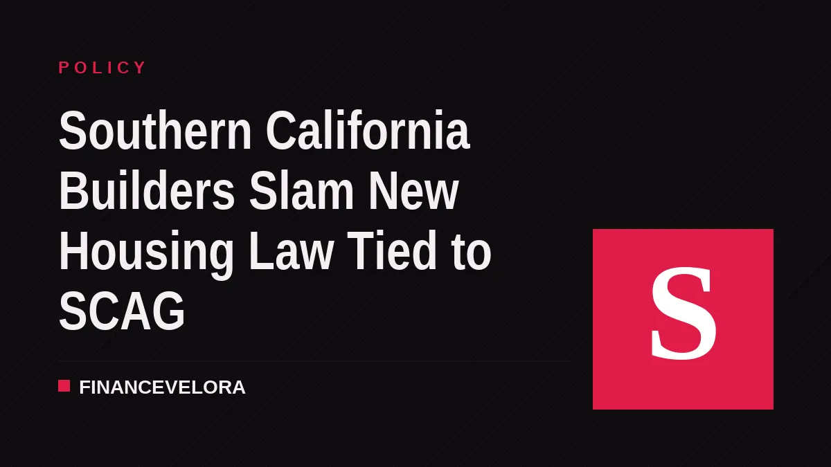 Southern California Builders Slam New Housing Law Tied to SCAG