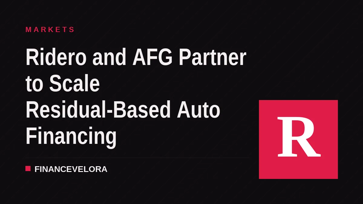 Ridero and AFG Partner to Scale Residual-Based Auto Financing