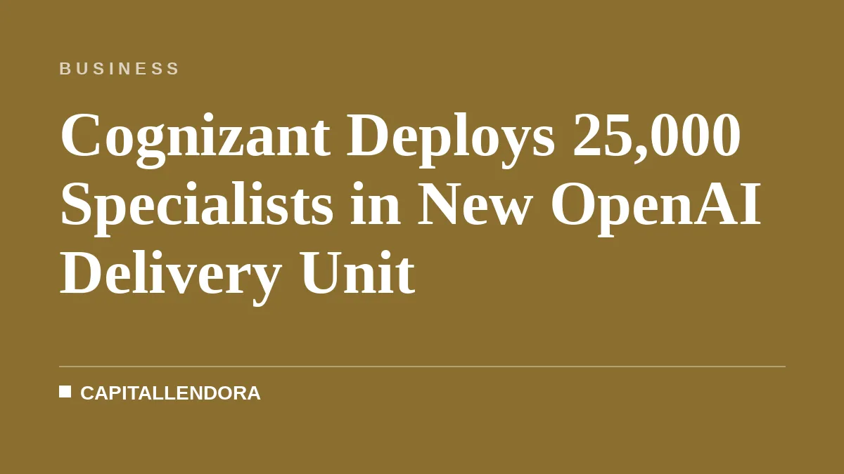 Cognizant Deploys 25,000 Specialists in New OpenAI Delivery Unit