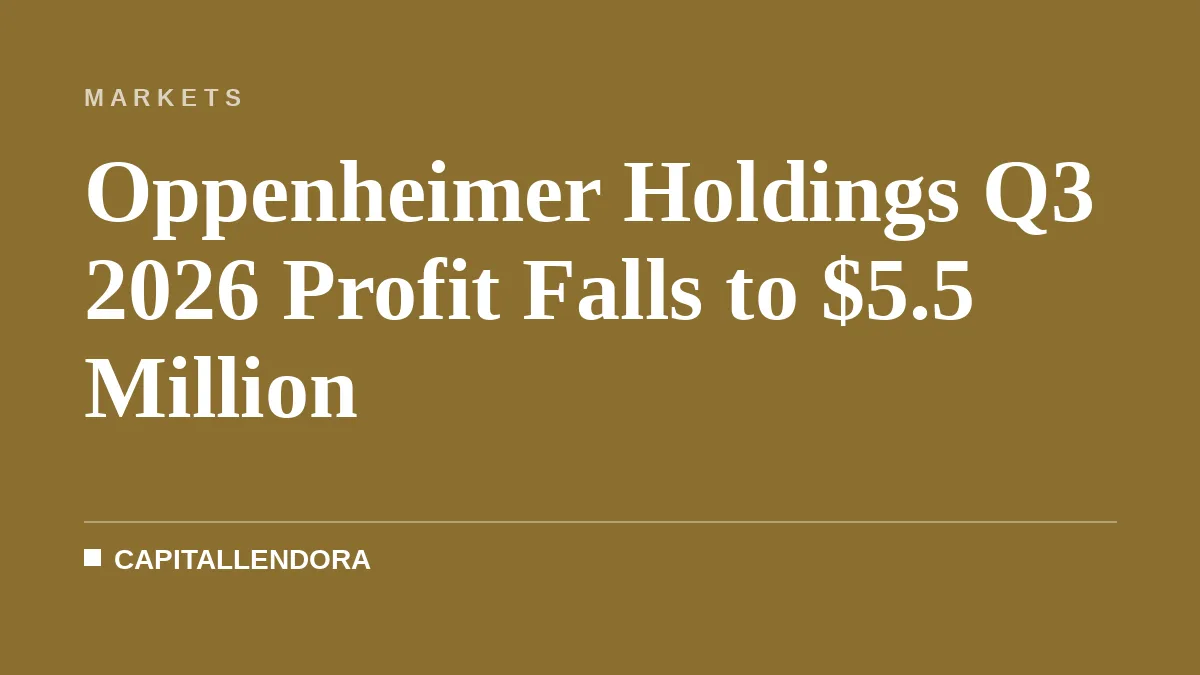Oppenheimer Holdings Q3 2026 Profit Falls to $5.5 Million