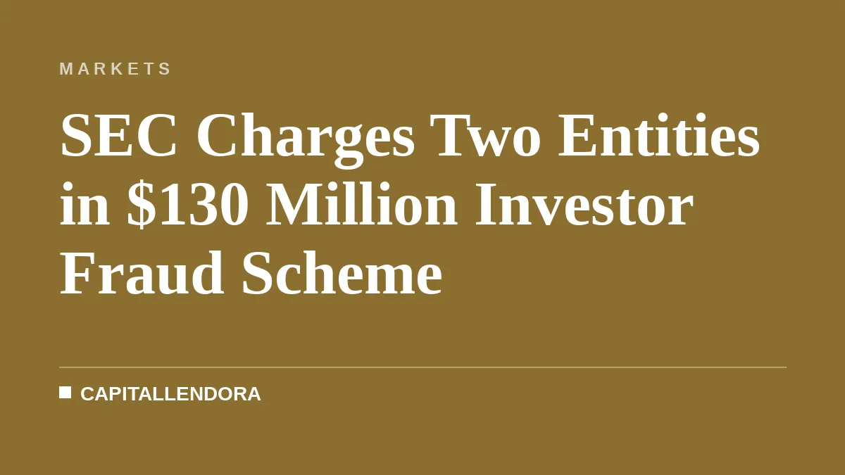 SEC Charges Two Entities in $130 Million Investor Fraud Scheme