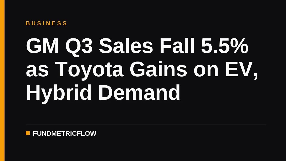 GM Q3 Sales Fall 5.5% as Toyota Gains on EV, Hybrid Demand