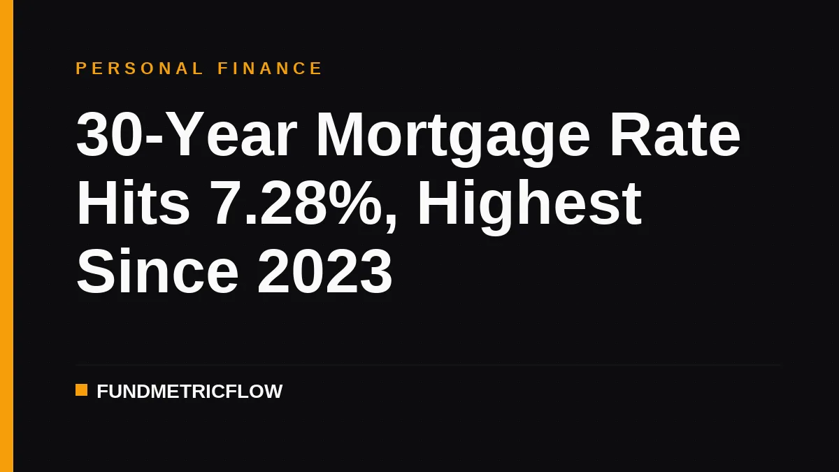 30-Year Mortgage Rate Hits 7.28%, Highest Since 2023