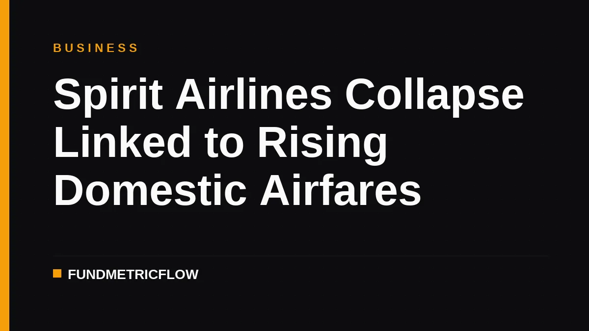 Spirit Airlines Collapse Linked to Rising Domestic Airfares