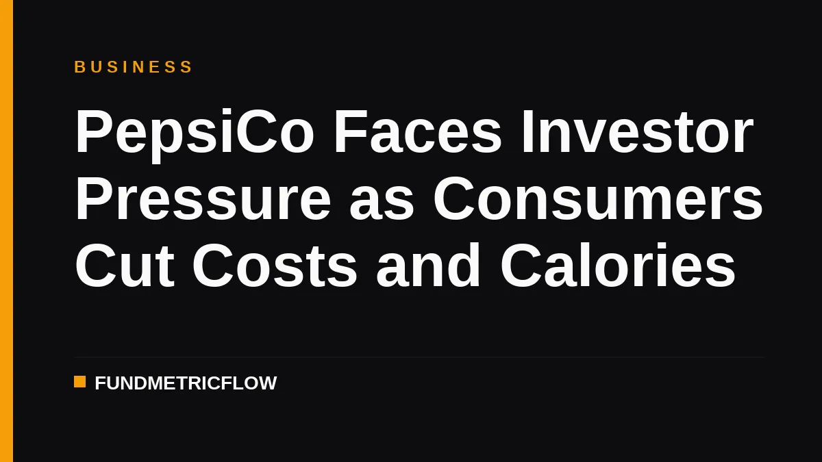 PepsiCo Faces Investor Pressure as Consumers Cut Costs and Calories