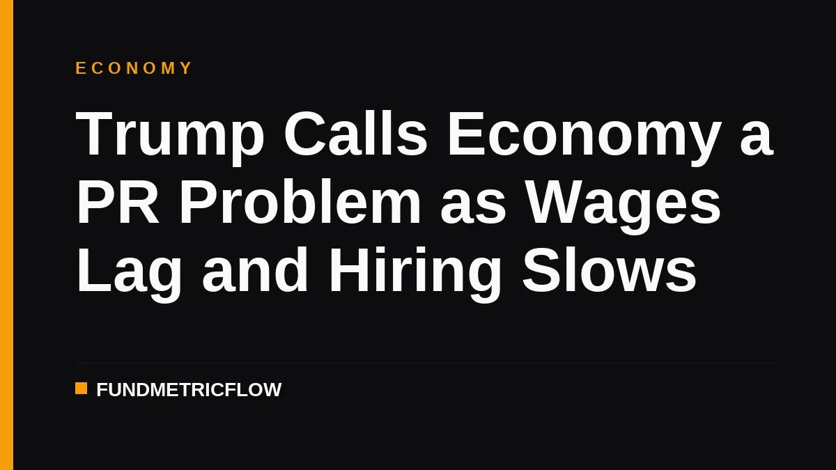 Trump Calls Economy a PR Problem as Wages Lag and Hiring Slows