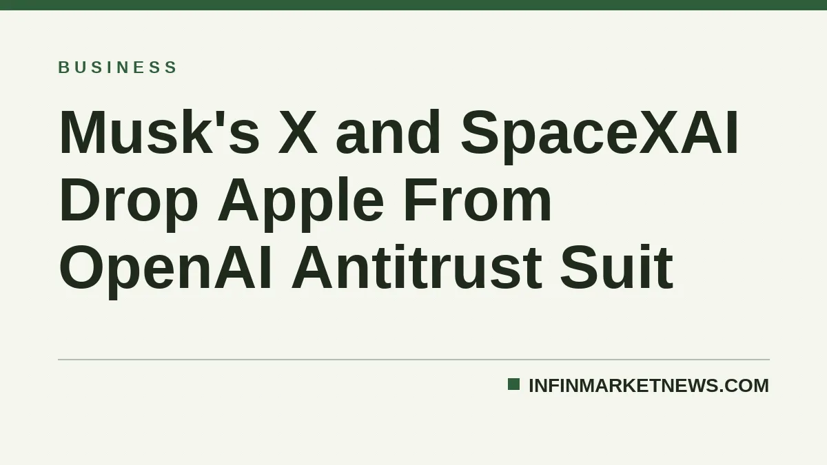 Musk's X and SpaceXAI Drop Apple From OpenAI Antitrust Suit