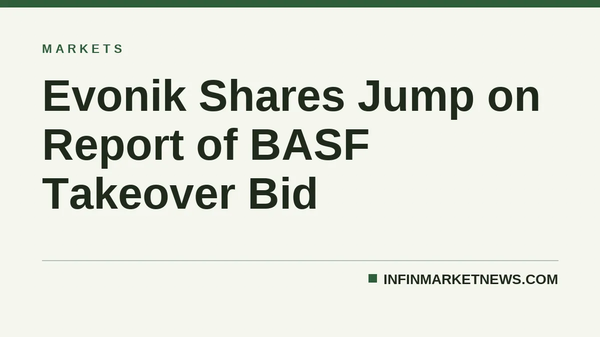 Evonik Shares Jump on Report of BASF Takeover Bid
