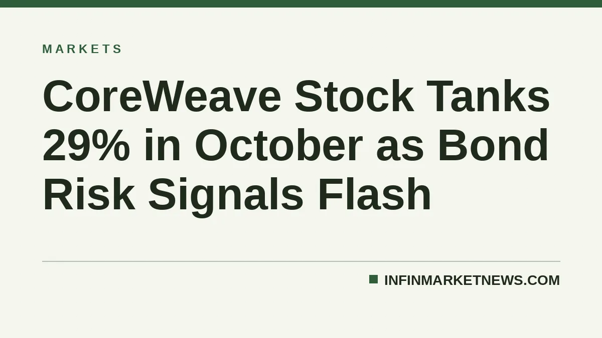CoreWeave Stock Tanks 29% in October as Bond Risk Signals Flash