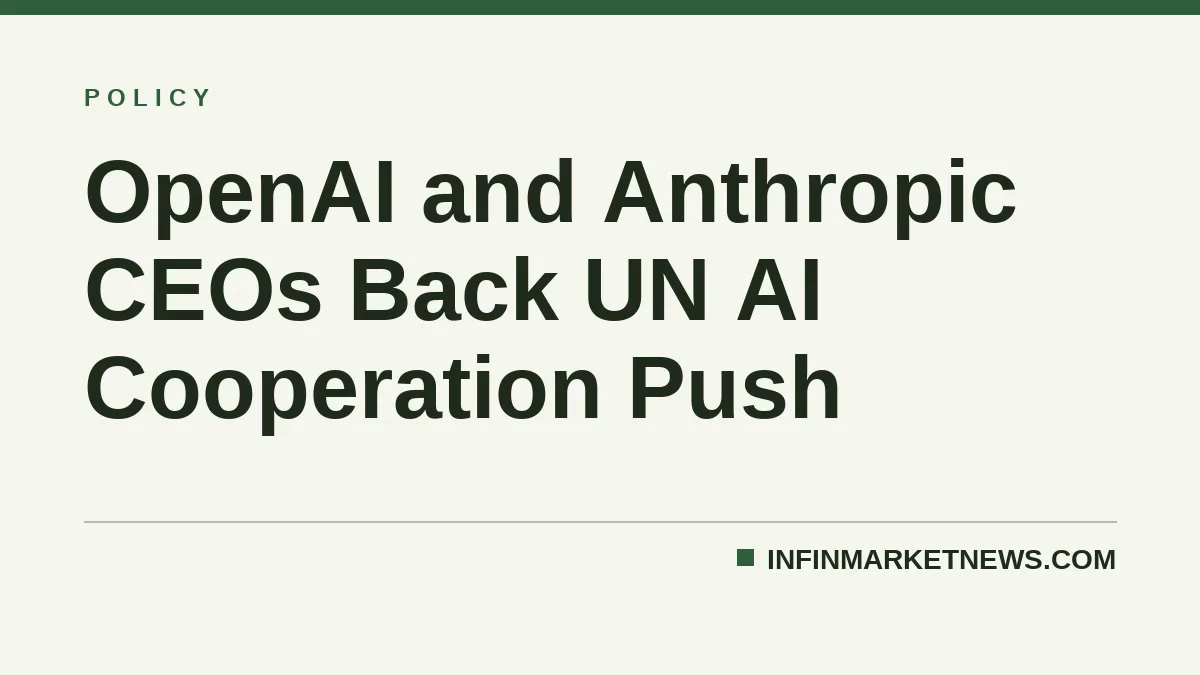 OpenAI and Anthropic CEOs Back UN AI Cooperation Push