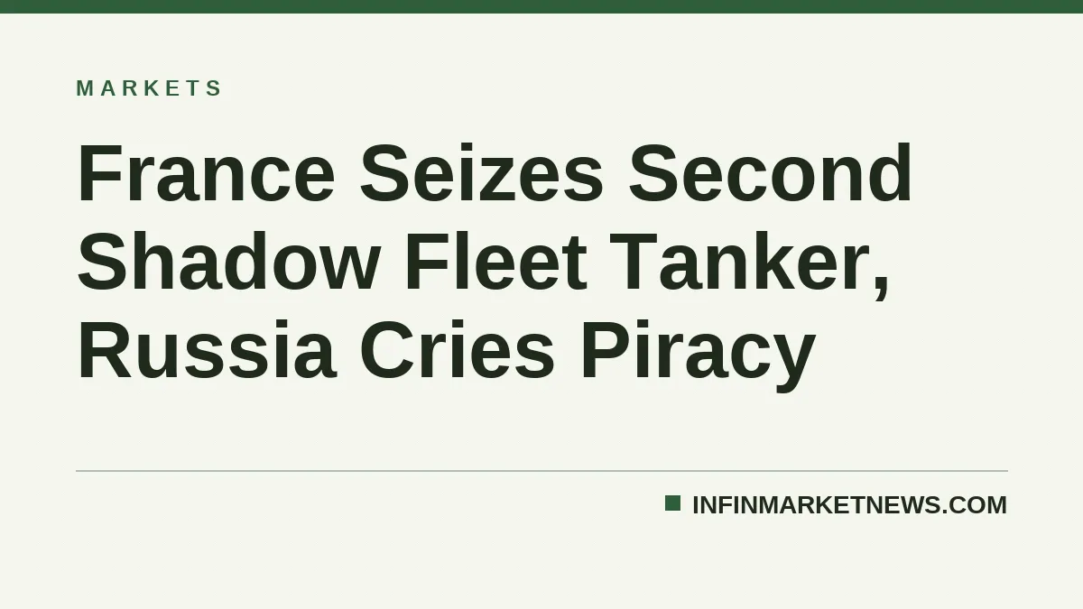 France Seizes Second Shadow Fleet Tanker, Russia Cries Piracy