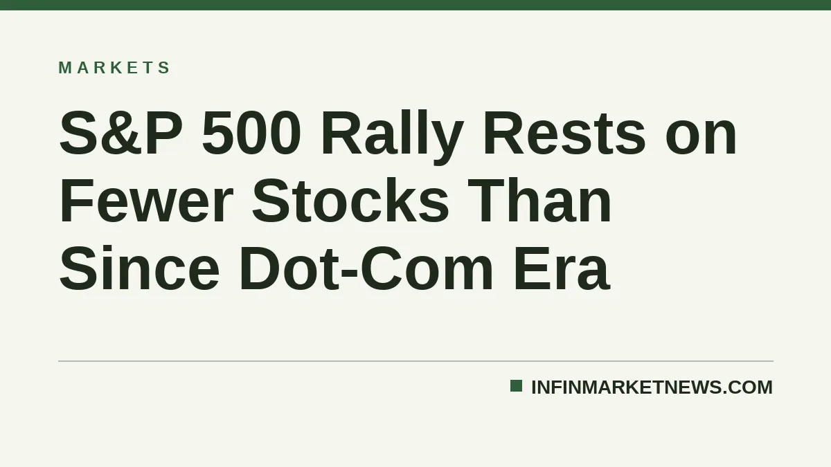 S&P 500 Rally Rests on Fewer Stocks Than Since Dot-Com Era