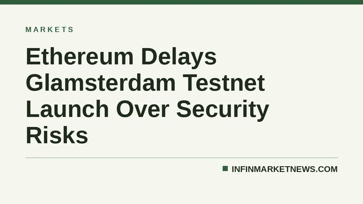 Ethereum Delays Glamsterdam Testnet Launch Over Security Risks