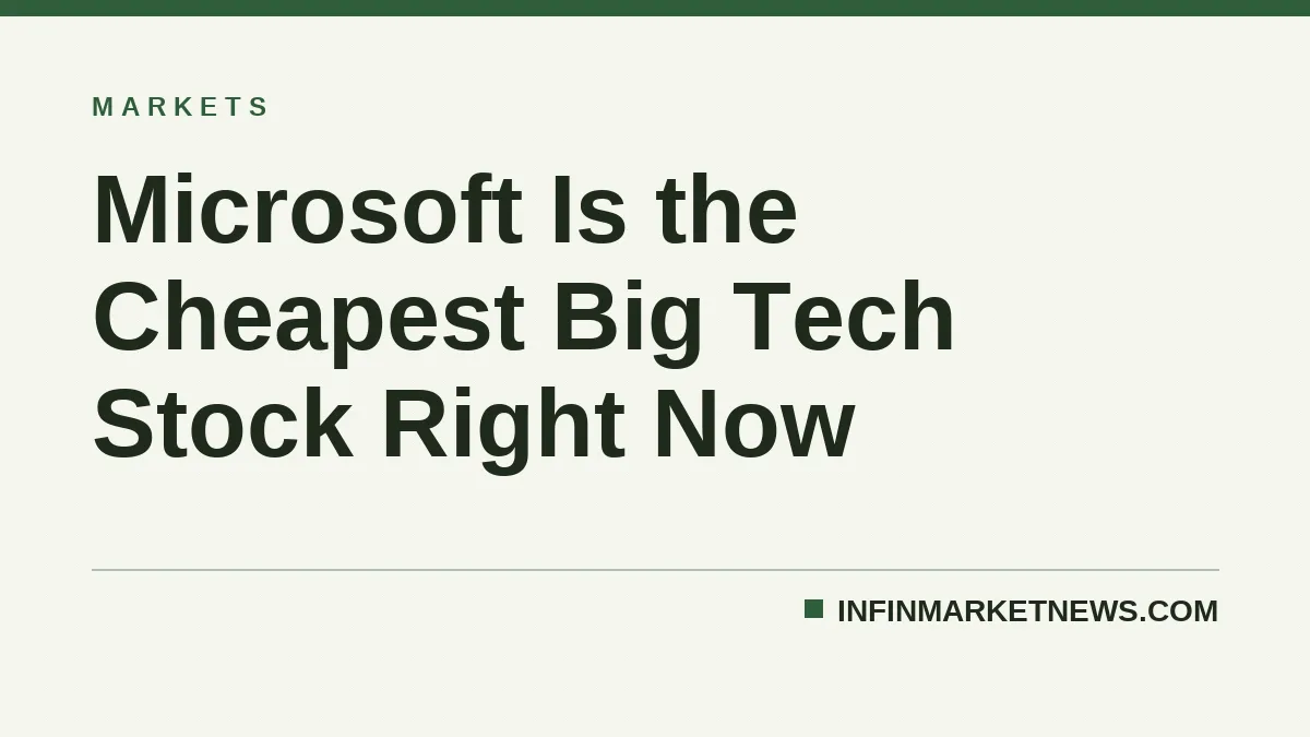 Microsoft Is the Cheapest Big Tech Stock Right Now