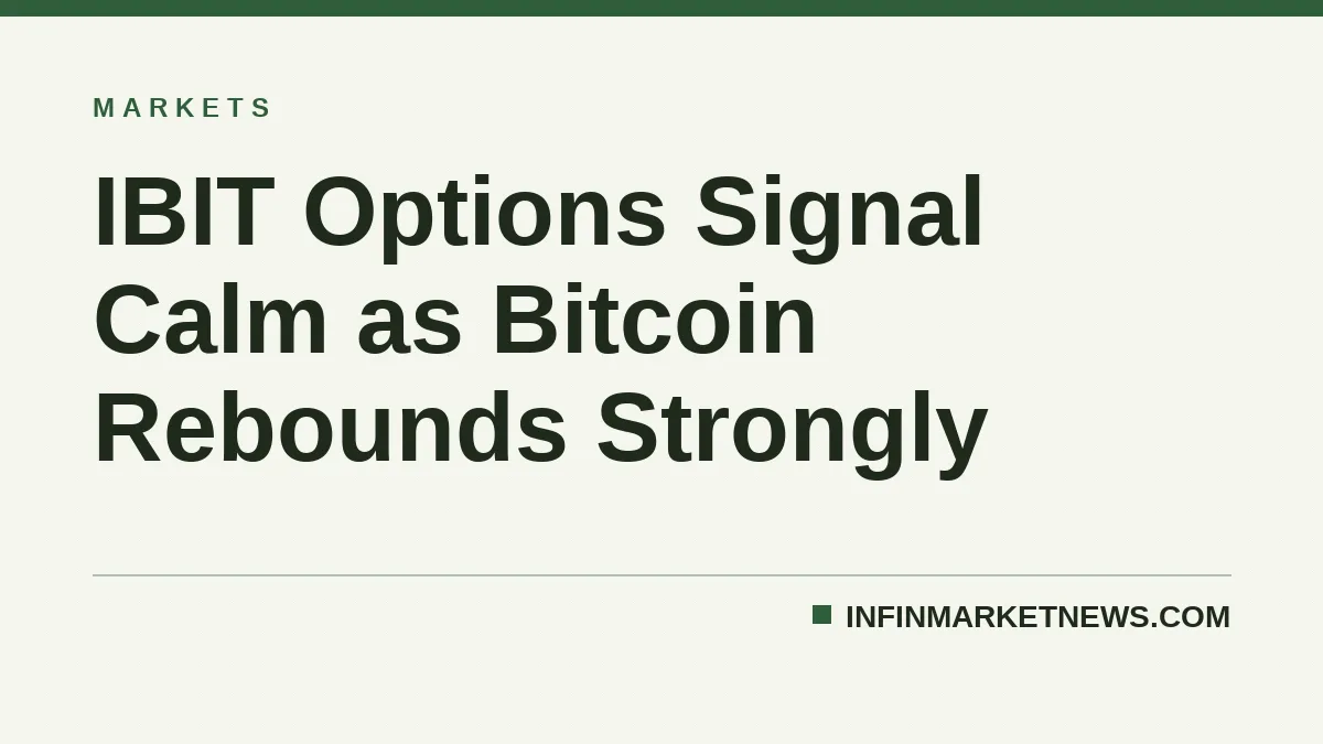 IBIT Options Signal Calm as Bitcoin Rebounds Strongly
