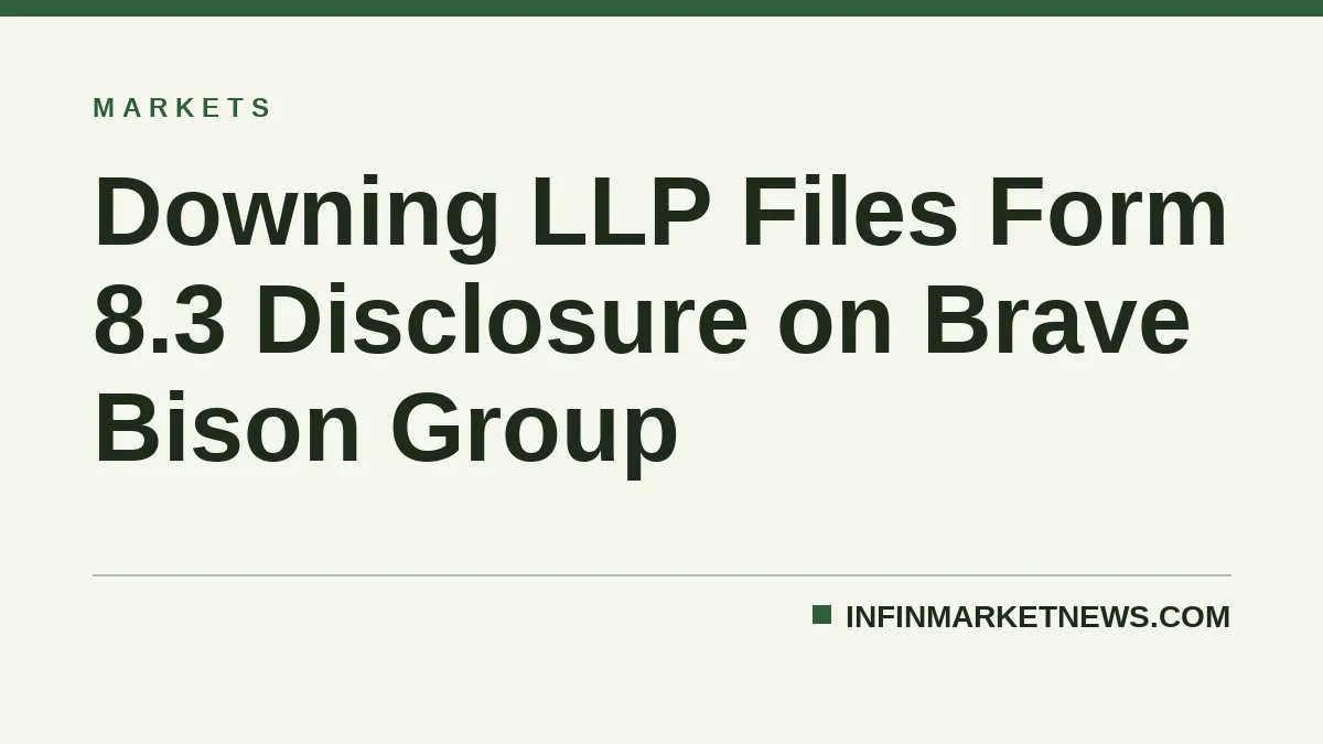 Downing LLP Files Form 8.3 Disclosure on Brave Bison Group