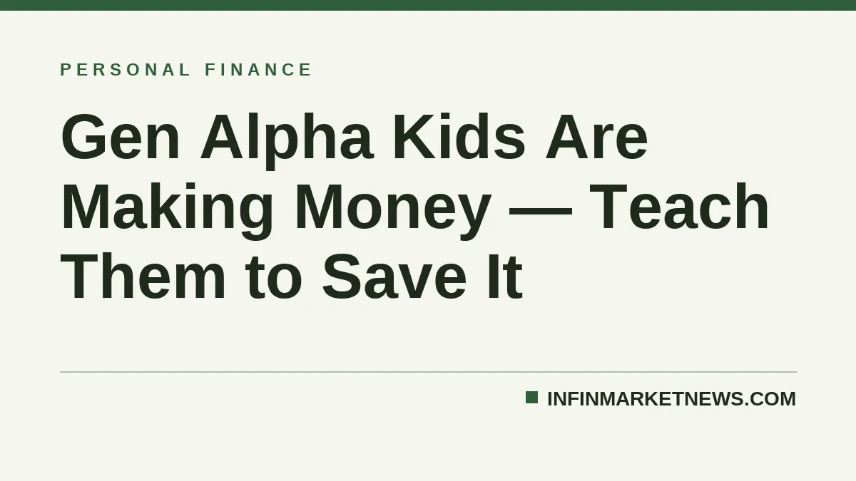 Gen Alpha Kids Are Making Money — Teach Them to Save It