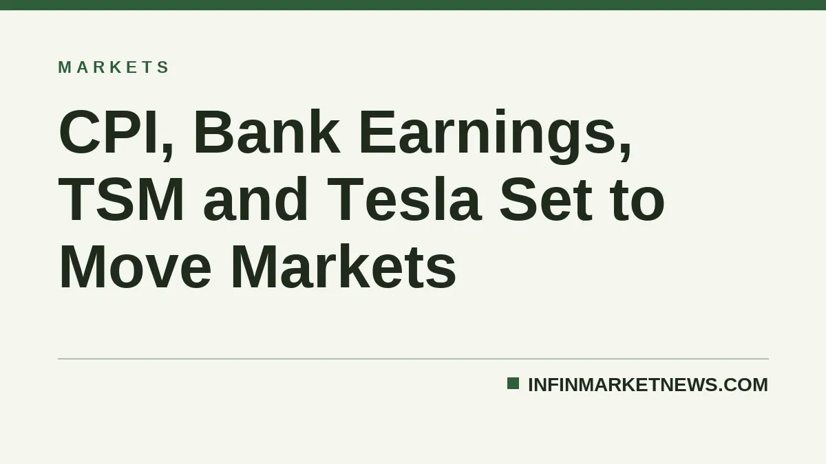 CPI, Bank Earnings, TSM and Tesla Set to Move Markets