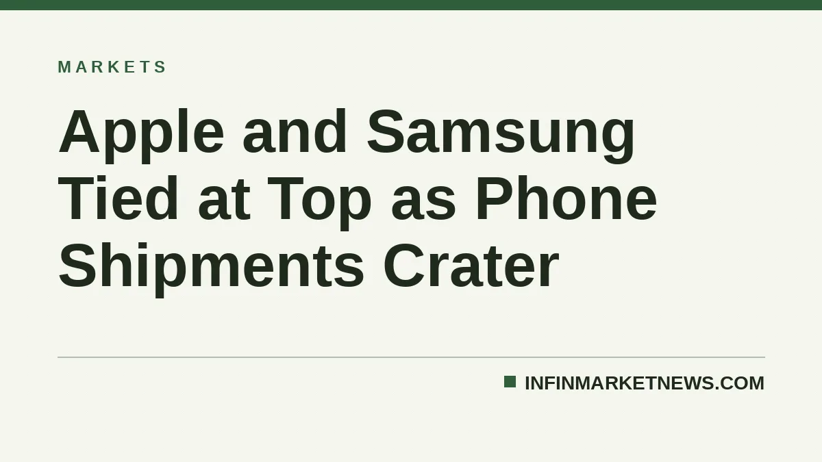 Apple and Samsung Tied at Top as Phone Shipments Crater