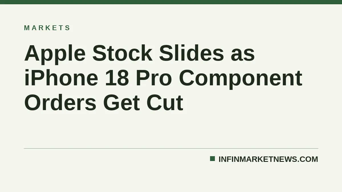 Apple Stock Slides as iPhone 18 Pro Component Orders Get Cut