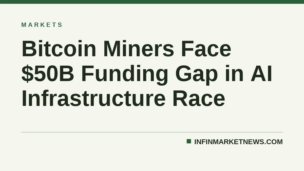 Bitcoin Miners Face $50B Funding Gap in AI Infrastructure Race