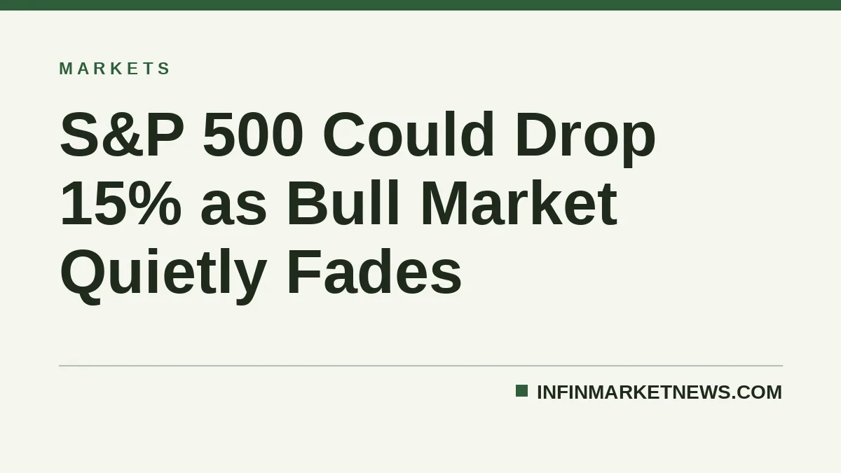 S&P 500 Could Drop 15% as Bull Market Quietly Fades