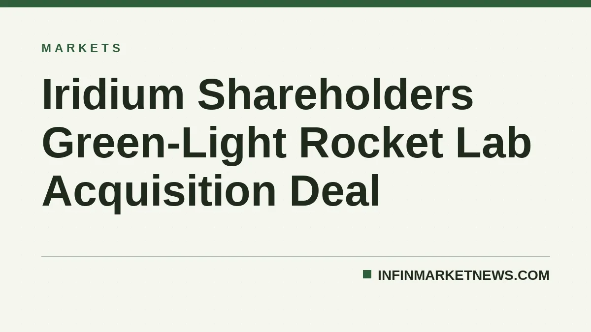 Iridium Shareholders Green-Light Rocket Lab Acquisition Deal
