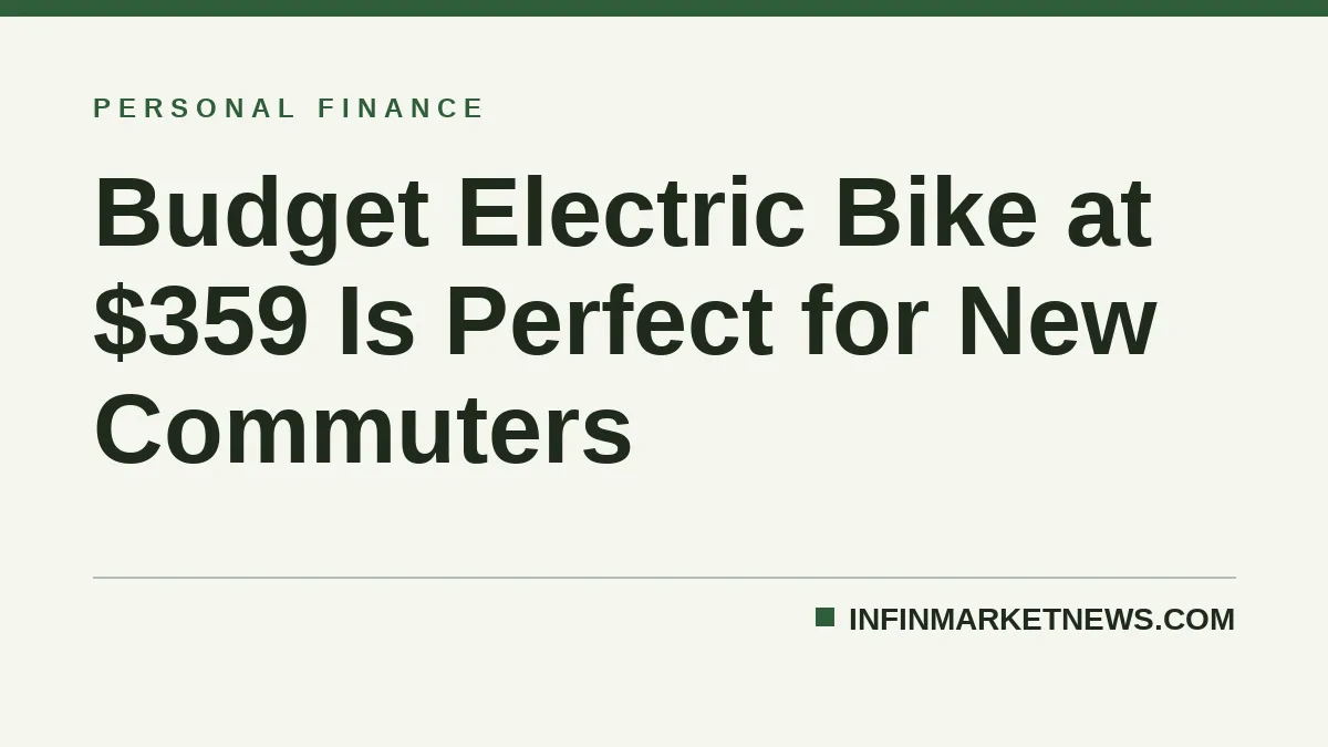 Budget Electric Bike at $359 Is Perfect for New Commuters