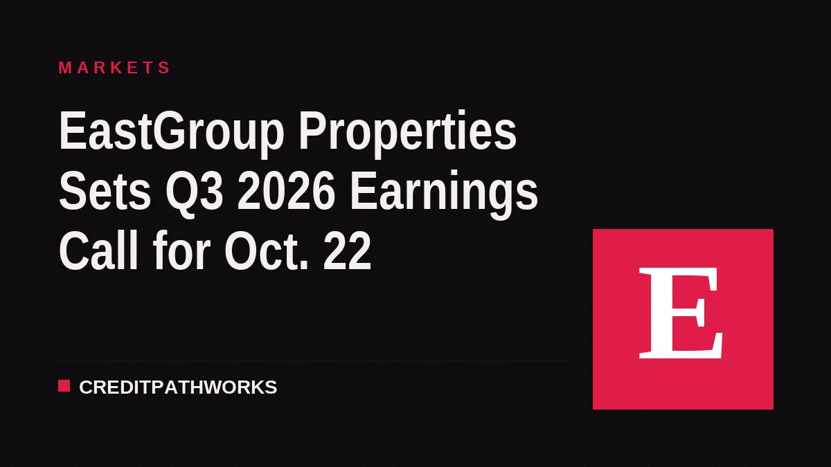 EastGroup Properties Sets Q3 2026 Earnings Call for Oct. 22